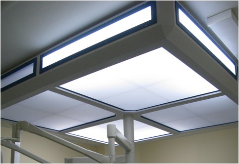 Laminar flow canopy fan coil units